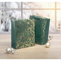 sigel Weihnachts-Geschenktüte "Golden ornaments on green"