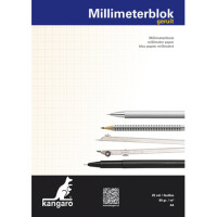 kangaro Millimeterpapier-Block, DIN A4, 80 g qm, 25 Blatt