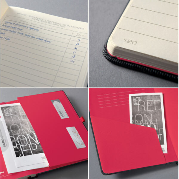 sigel Notizbuch Conceptum, DIN A4, liniert, schwarz rot