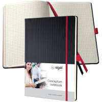 sigel Notizbuch Conceptum, DIN A4, liniert, schwarz rot