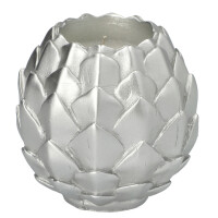 STARPAK Kugelkerze "Pine Cone", silber