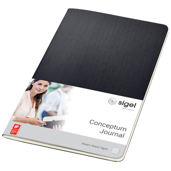 sigel Notizheft Conceptum, DIN A5, liniert, schwarz