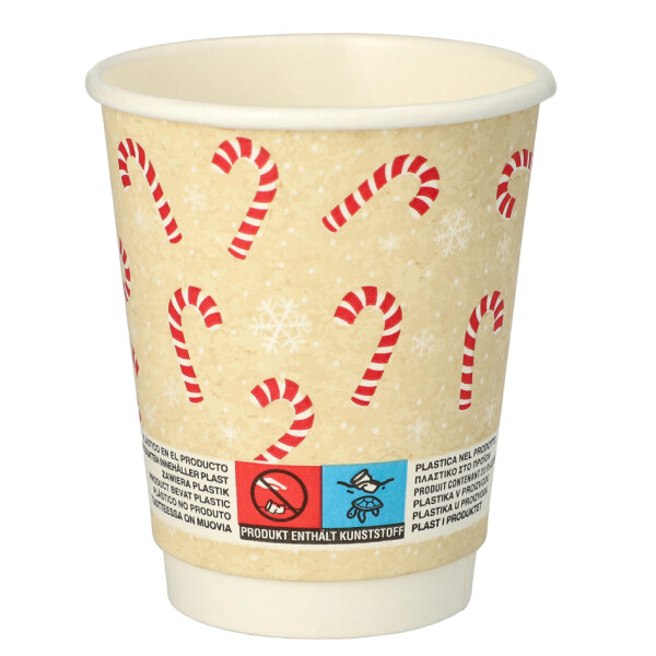 PAPSTAR Papp-Trinkbecher "Candy Canes", 0,2 l