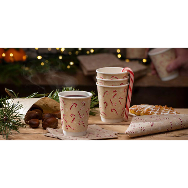 PAPSTAR Papp-Trinkbecher "Candy Canes", 0,2 l