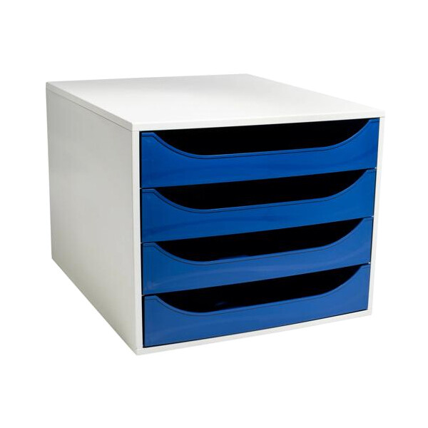 EXACOMPTA Schubladenbox ECOBOX, 4 Schübe, nachtblau
