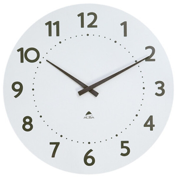 ALBA Holz-Wanduhr "HORMILENA 55", Quarzuhr, wei&szlig;