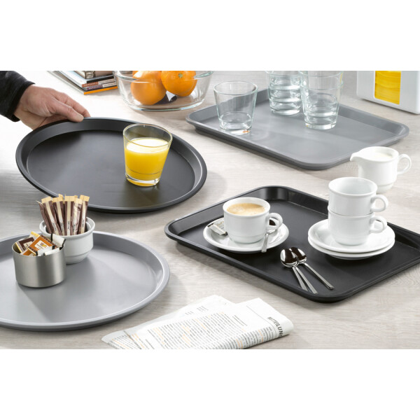 Esmeyer Serviertablett OHIO, rund, schwarz