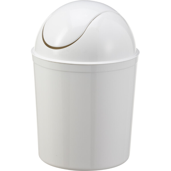 plast team Schwingdeckel-Abfalleimer, 5 Liter, wei&szlig;