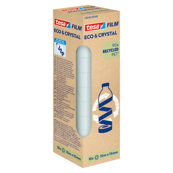tesa Film ECO &amp; CRYSTAL, transparent, 15 mm x 10 m