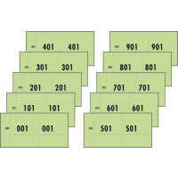 Expres Nummerblok 1-1000, 105 x 53 mm, groen