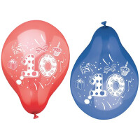 PAPSTAR Zahlenluftballons "8", rund, farbig sortiert