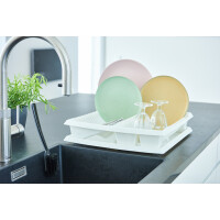 plast team Geschirrablaufkorb mit Tablett, silber