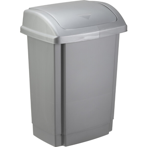 plast team Schwingdeckel-Abfalleimer, 25 Liter, weiß