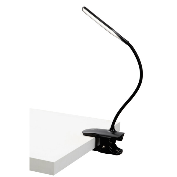 ALBA LED Akku-Leseleuchte "LEDCLIP", flexibler Arm, schwarz