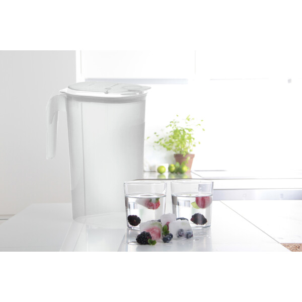 plast team Saftkrug, 1,5 Liter, transparent weiß