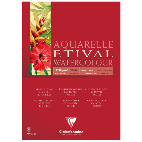 Clairefontaine Künstlerblock Aquarelle ETIVAL, DIN A3
