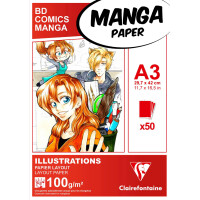 Clairefontaine Skizzenblock MANGA ILLUSTRATIONS, DIN A4