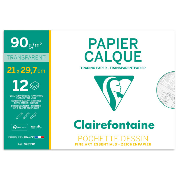 Clairefontaine Transparentpapier, 90 95 g qm, DIN A3