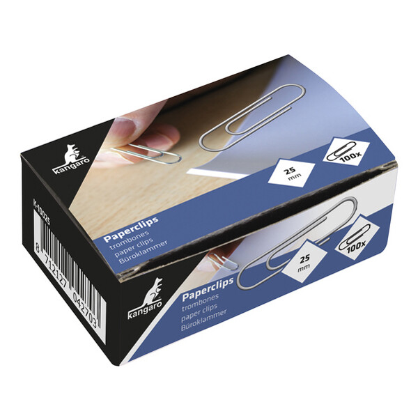 kangaro Büroklammern, verzinkt, 30 mm, silber