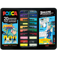 POSCA Pigmentmarker "MANGA HERO", 20er Metallbox