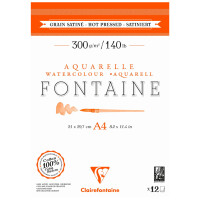 Clairefontaine Aquarellblock FONTAINE, satiniert, DIN A4