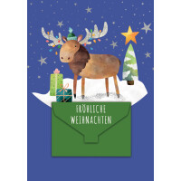 CACTUS Geldschein-Weihnachtskarte "Elch"