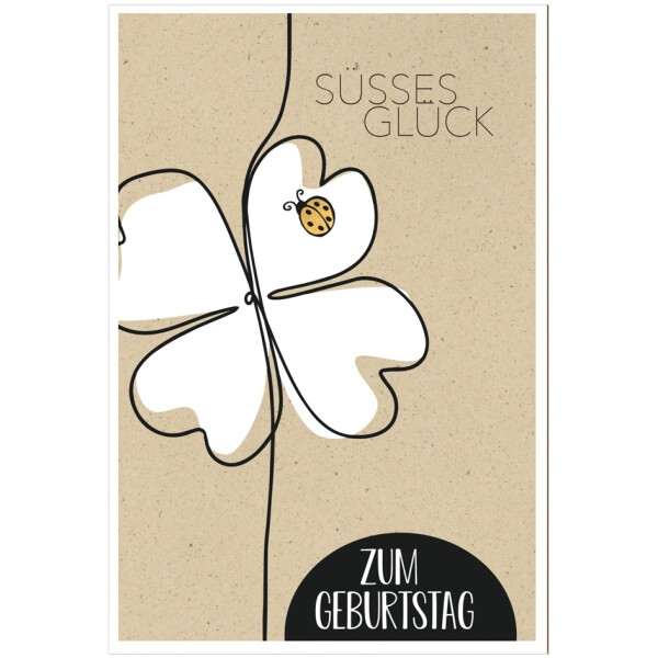 SUSY CARD Geburtstagskarte Bee yourself "Kleeblatt"