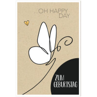 SUSY CARD Geburtstagskarte Bee yourself "Kleeblatt"