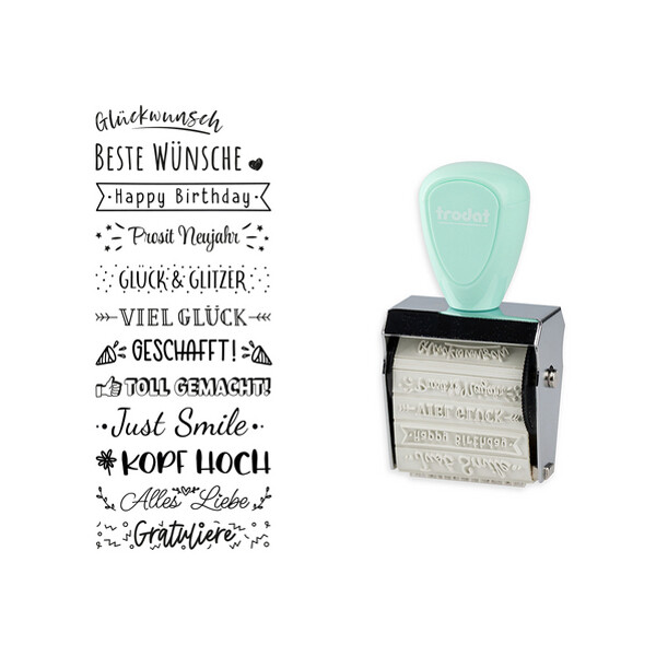 trodat Kreativstempel-Set Creative Mini "Beste W&uuml;nsche"