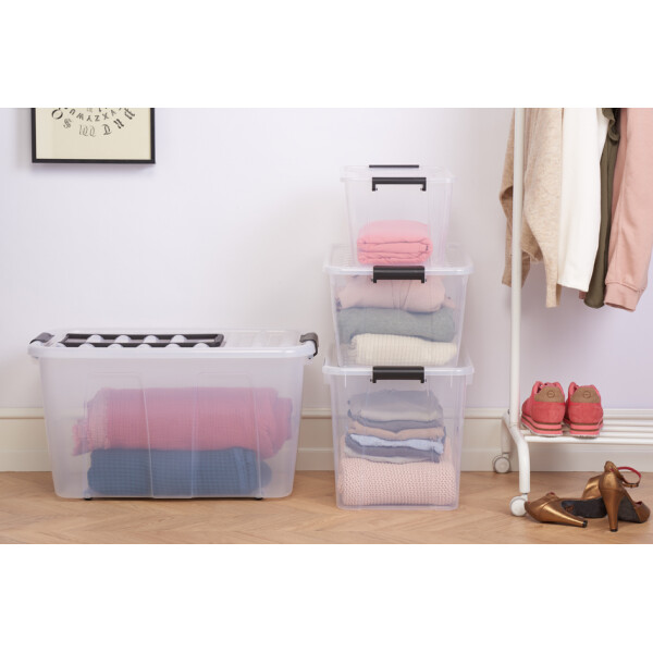 plast team Aufbewahrungsbox HOME BOX, 40 Liter, grau-