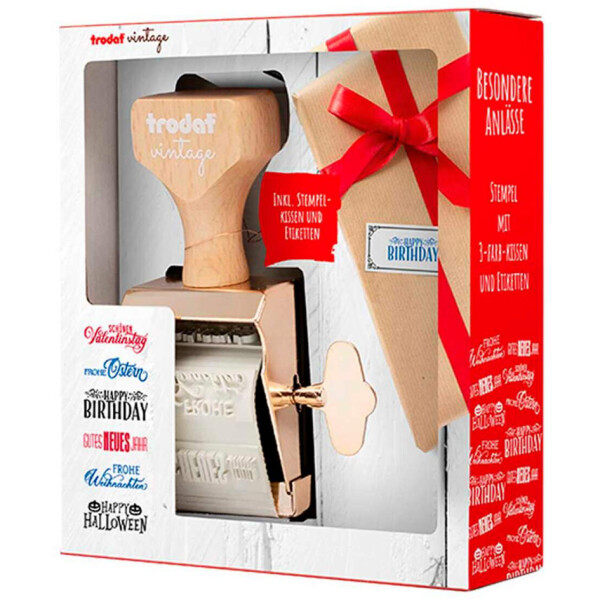 trodat Kreativstempel-Set VINTAGE "Besondere Anlässe"