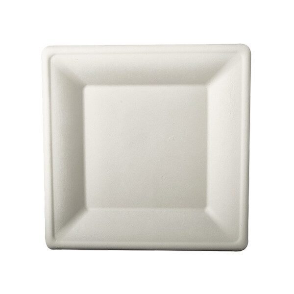 PAPSTAR Zuckerrohr-Teller "pure", eckig, 155 x 155 mm, 50er