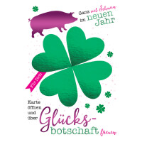 CACTUS Neujahrskarte mit Rubbel-Glücksbotschaft