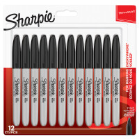 Sharpie Permanent-Marker FINE, schwarz, 12er Blisterkarte