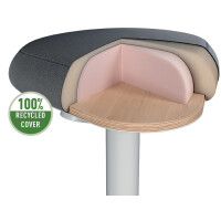 LEITZ Sitzhocker Ergo Active mit Komfortsitz, hellgrau