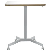 LEITZ Sitz-Steh-Schreibtisch Ergo Compact, weiß, mit Rollen