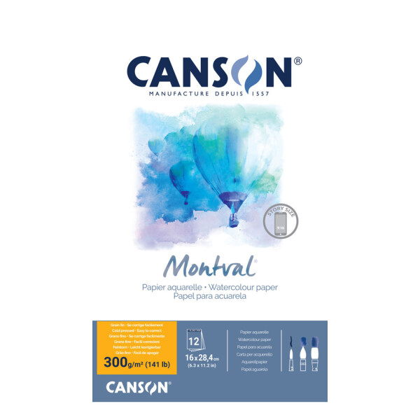 CANSON Aquarellblock "Montval", DIN A4, 50 Blatt