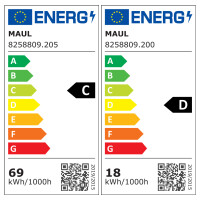 MAUL LED-Stehleuchte MAULsenja, dimmbar, silber