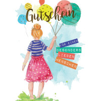 CACTUS Gutscheinkarte "Mädchen mit Ballons"