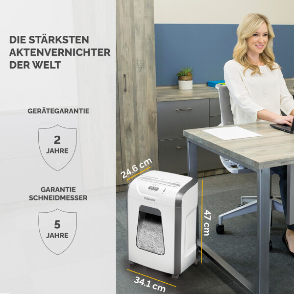 Fellowes Aktenvernichter Powershred 15C, weiß, Partikel