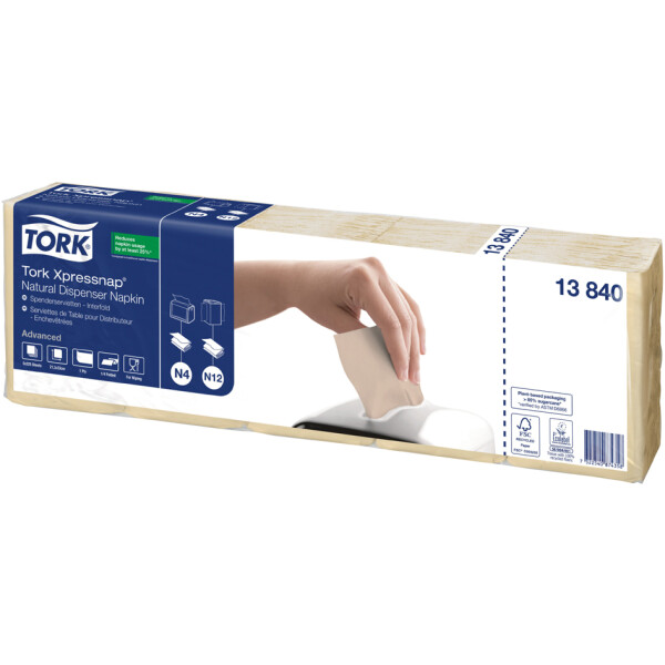 TORK Xpressnap Spender-Servietten, 213 x 330 mm, natur
