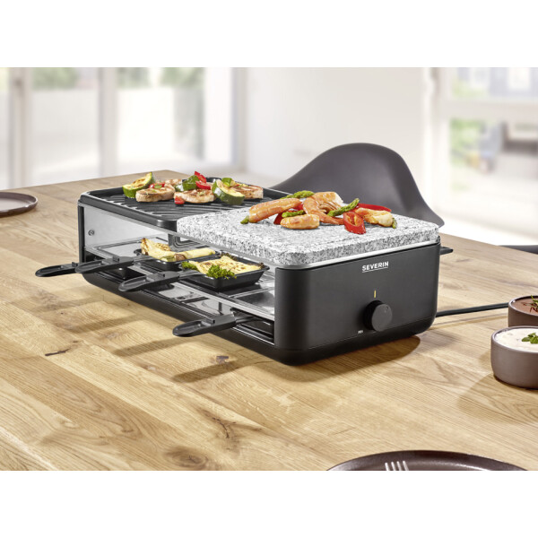 SEVERIN Raclette-Grill RG 2366, Naturgrillstein Grillplatte