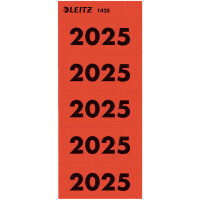LEITZ Ordner-Inhaltsschild "Jahreszahl 2025", rot