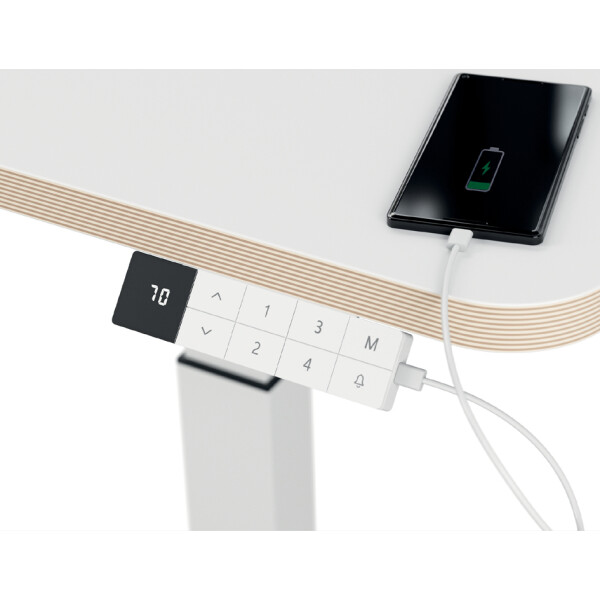 LEITZ Sitz-Steh-Schreibtisch Ergo Compact, weiß, elektrisch