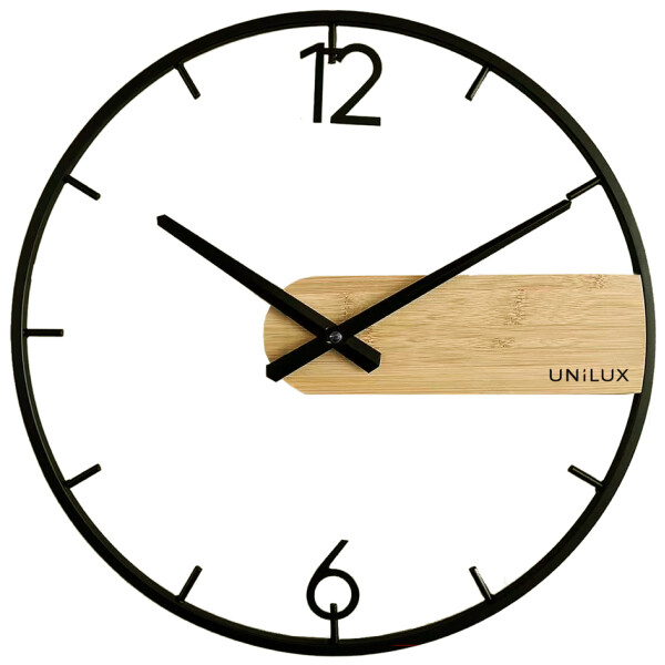 UNiLUX Wanduhr Quarzuhr CIRCLE, schwarz bambus