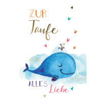 CACTUS Taufkarte "Blauer Wal"