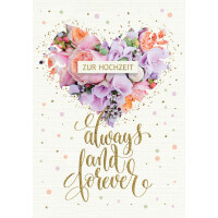 CACTUS Hochzeitskarte "Lila und weiße...