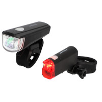 FISCHER Fahrrad-LED-Batterie-Beleuchtungs-Set, 20 Lux