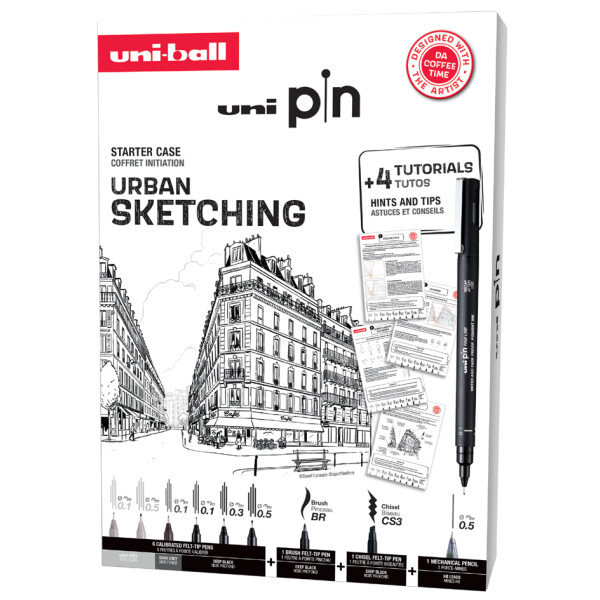 uni-ball URBAN SKETCHING-Starterset uni pin, 9er Koffer