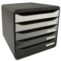 EXACOMPTA Schubladenbox BIG-BOX PLUS, 5 Schübe, grau